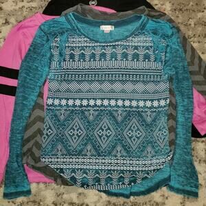 Girls Set of 4 Long-sleeved Tops || 7/8 Med